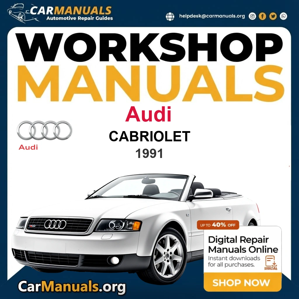 Audi Cabriolet 1991 Workshop Service and Repair Manual Download - Complete Technical Guide for Fixing, Maintenance & Troubleshooting