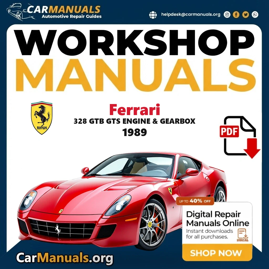 Ferrari 328 GTB GTS Engine & Gearbox 1989 workshop manual