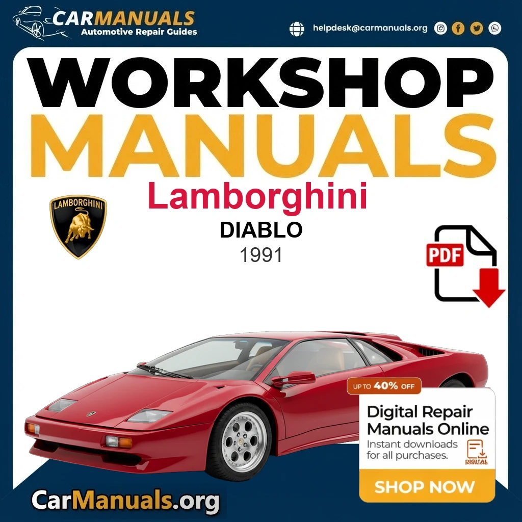 Lamborghini Diablo 1991 Workshop Manual Cover